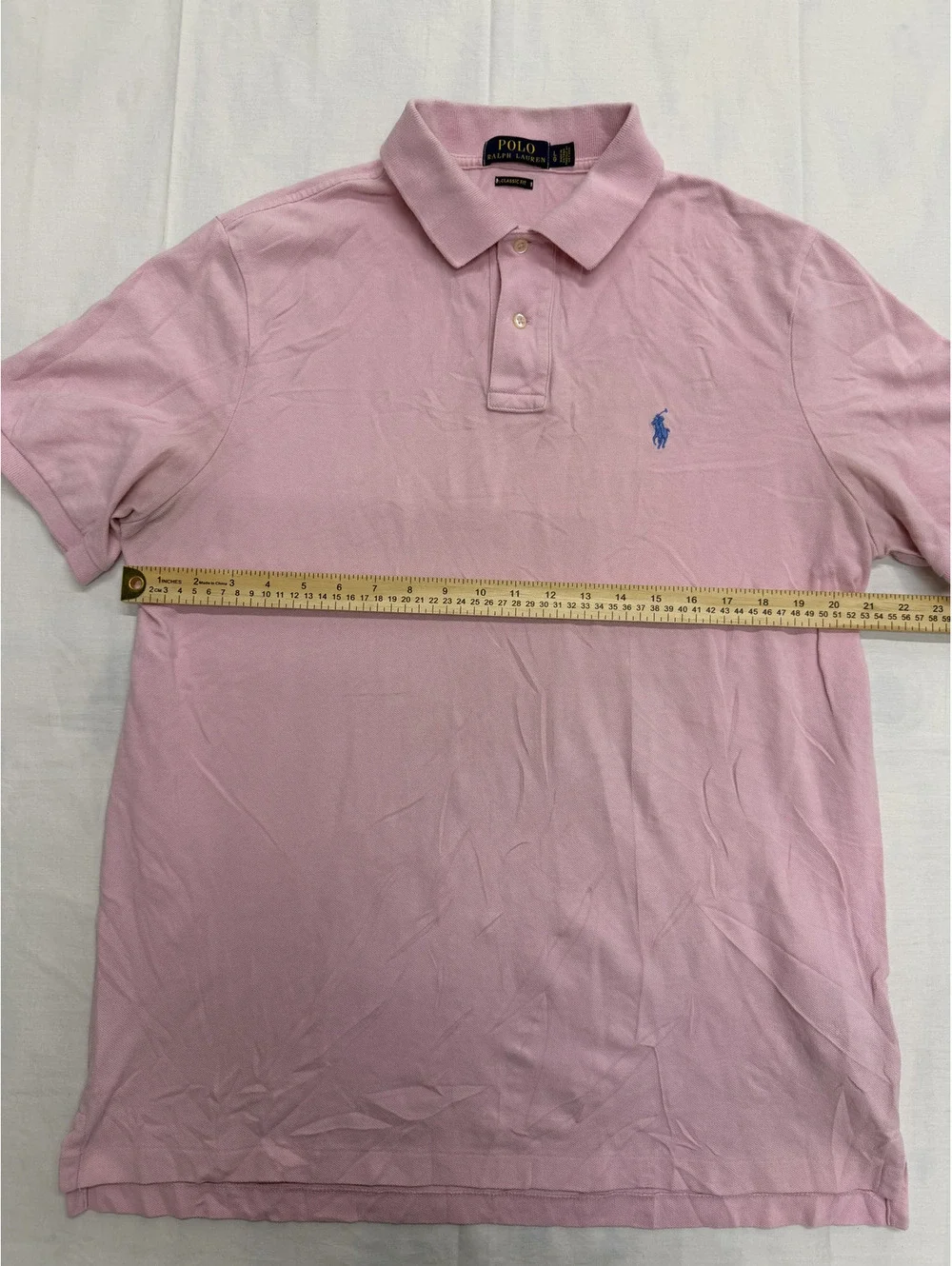 Polo Ralph Lauren Classic Fit Pink Polo Shirt Size Large
